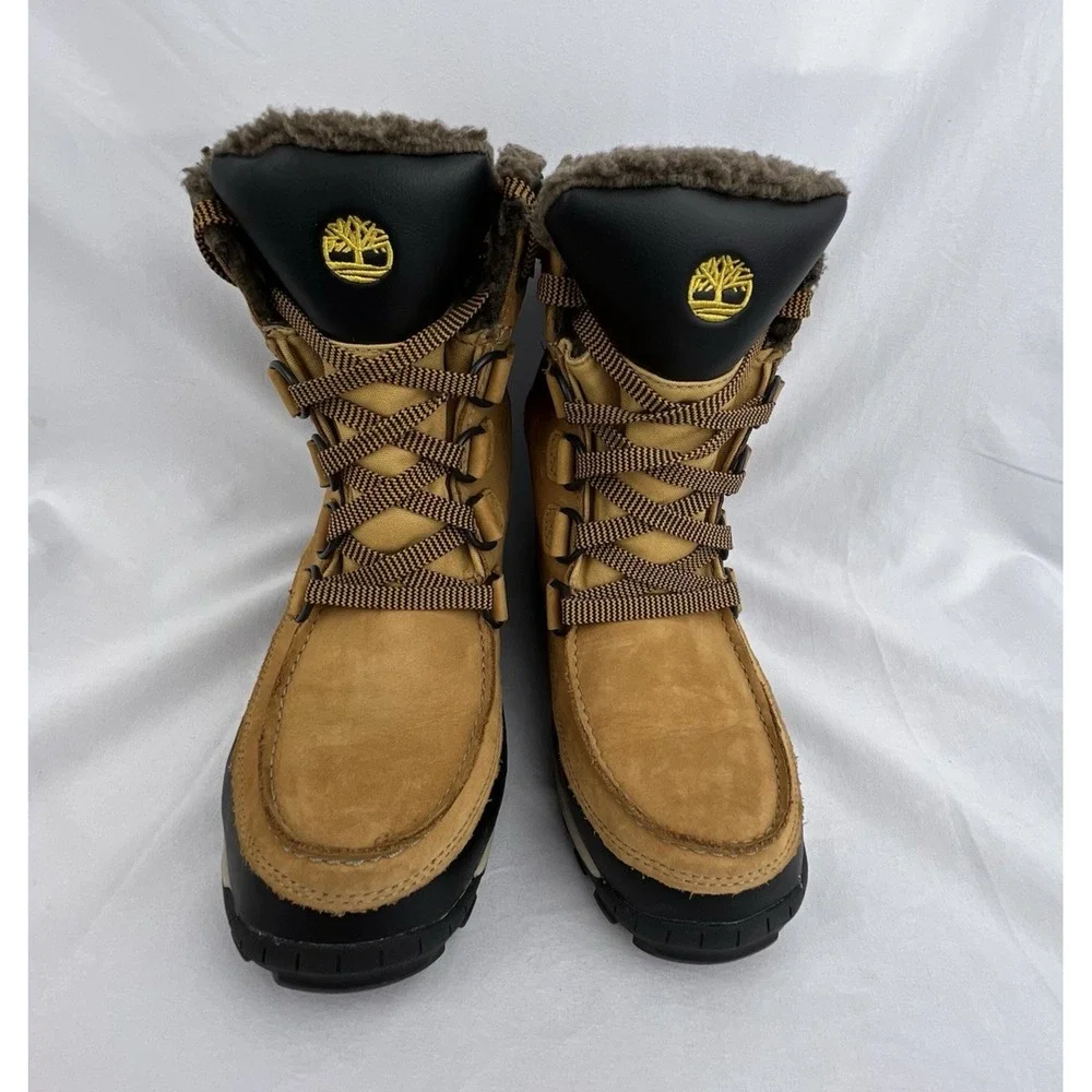 Timberland Youth CHILLBERG WATERPROOF Wheat Nubuck Boots Size 5 Zipper Fleece